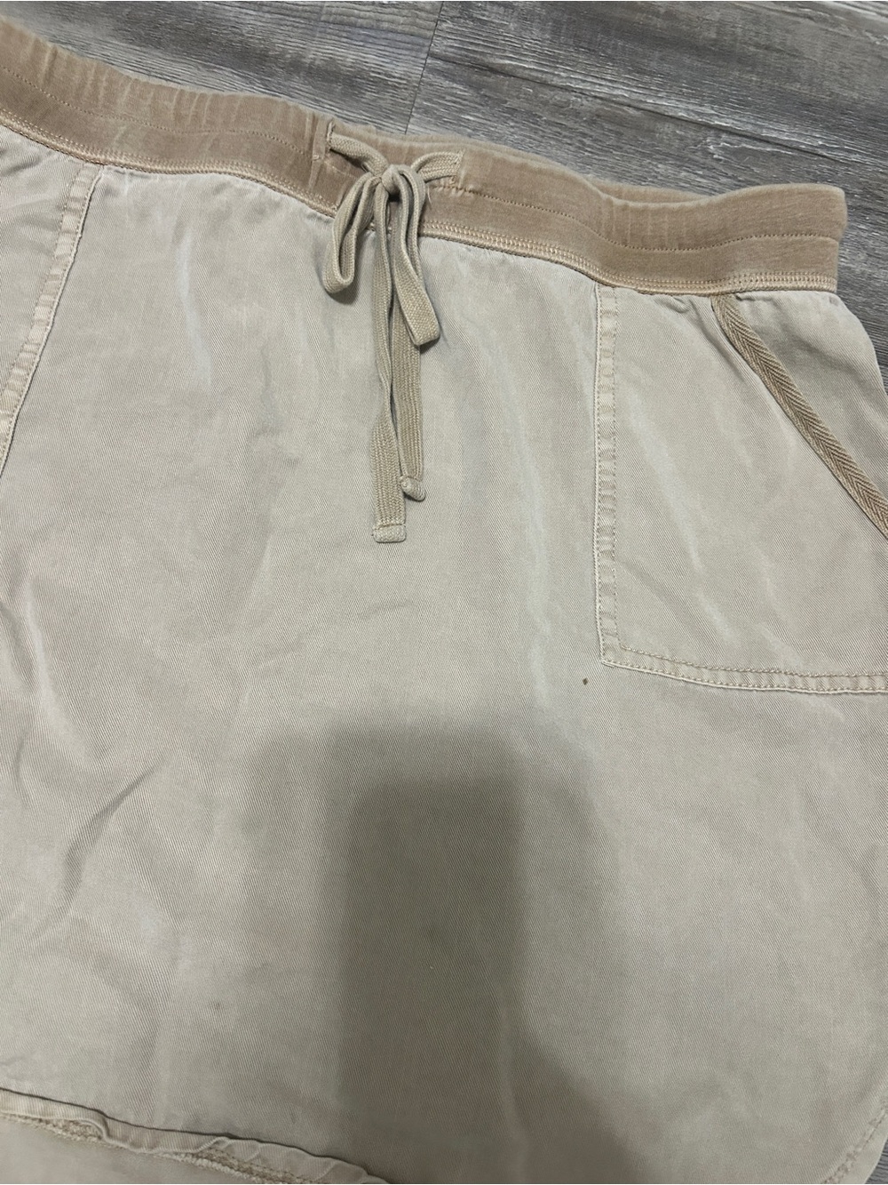 Dear John Neutral Tan Drawstring Mini Skirt - Picture 2 of 3
